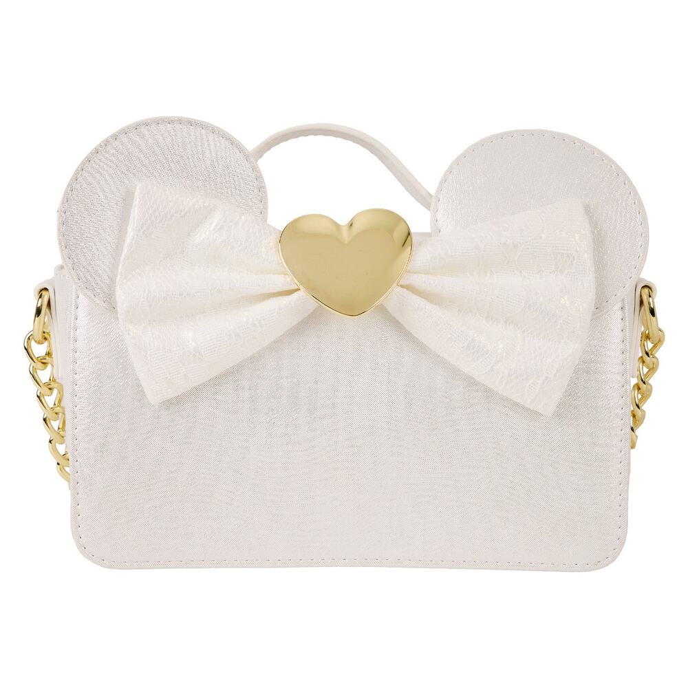 Loungefly Disney Minnie Mouse Iridescent Lace Wedding Crossbody Bag NWT